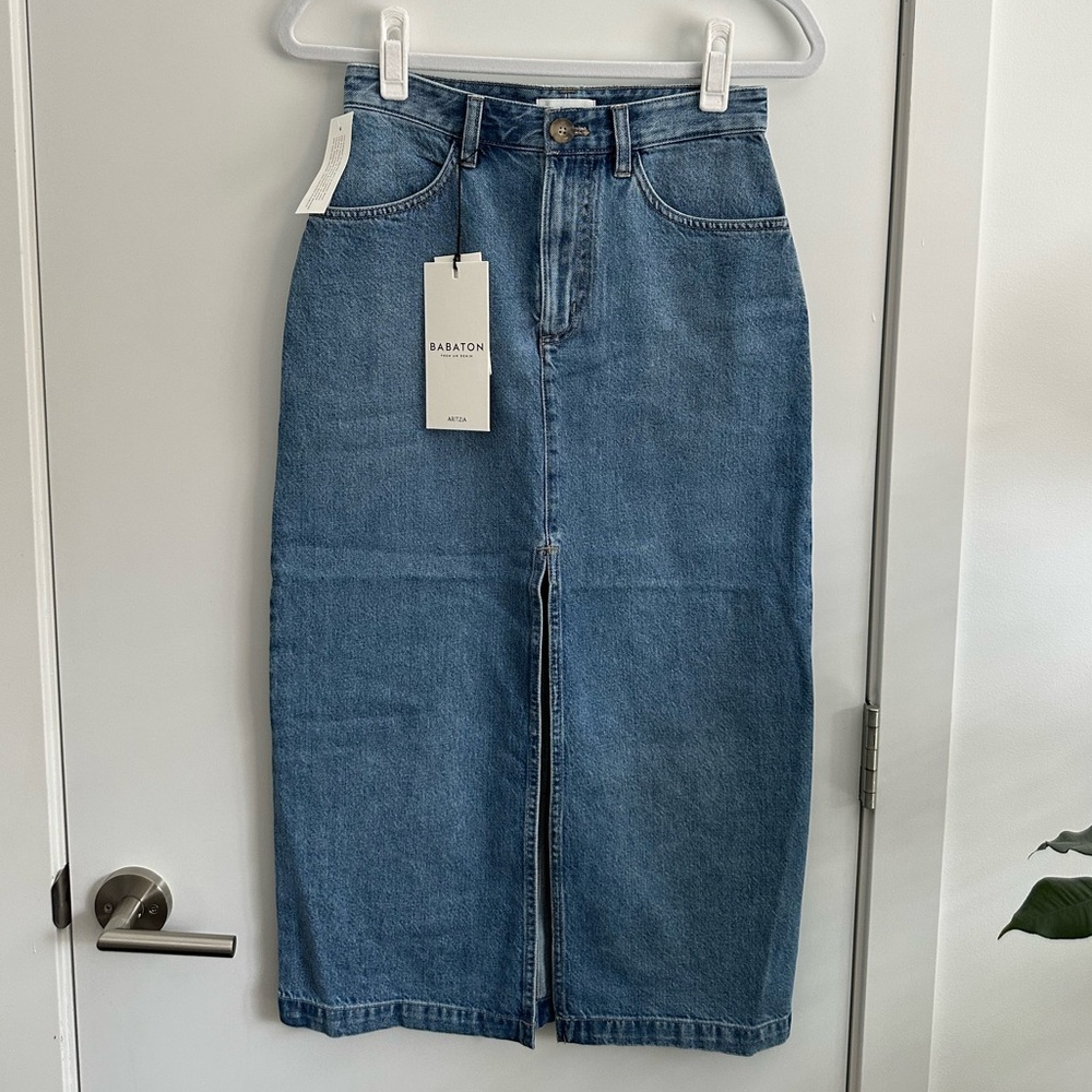 NWT - Babaton Prosper Jean Skirt - Picture 7 of 8